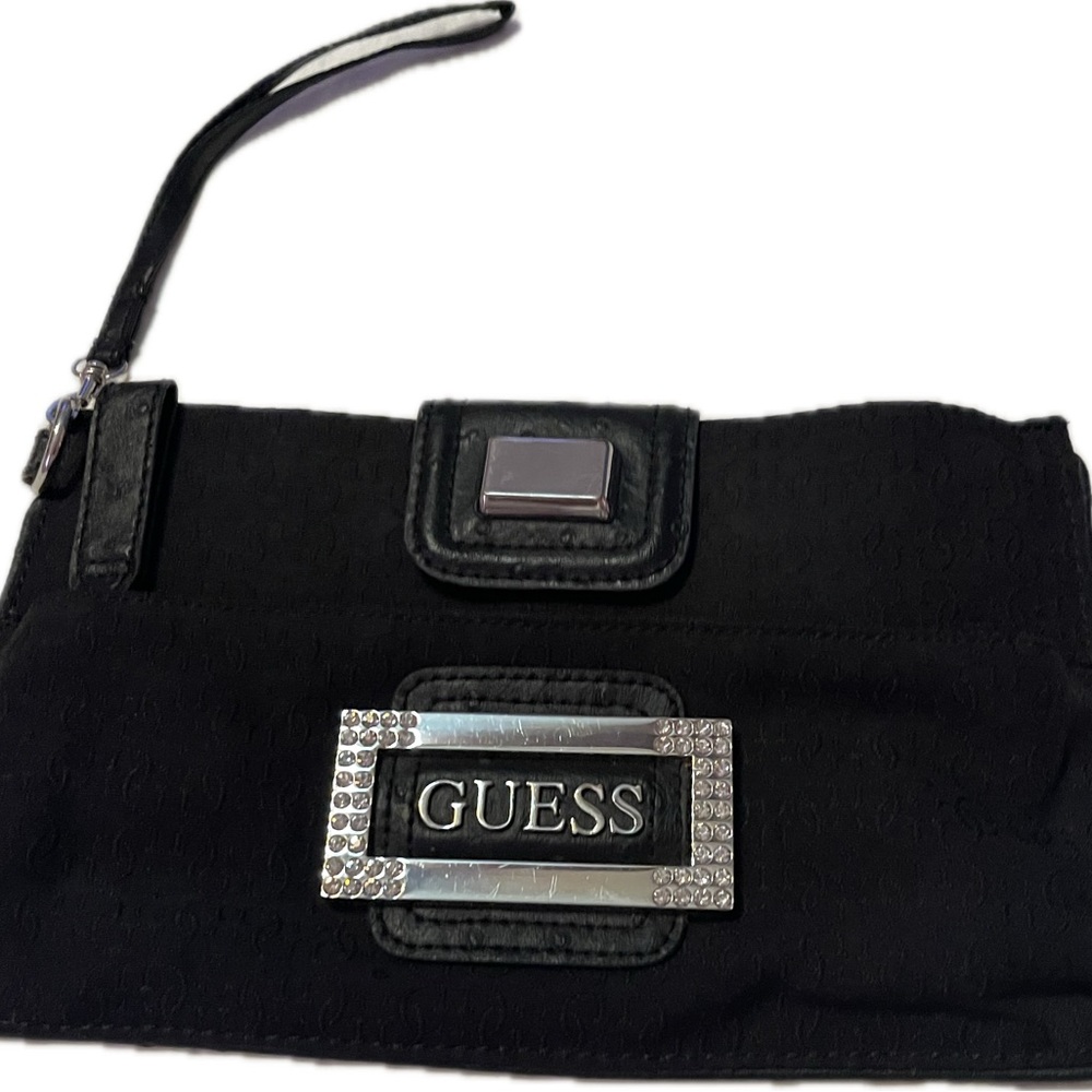 Guess Black Wristlet with Silver Details - Picture 1 of 10